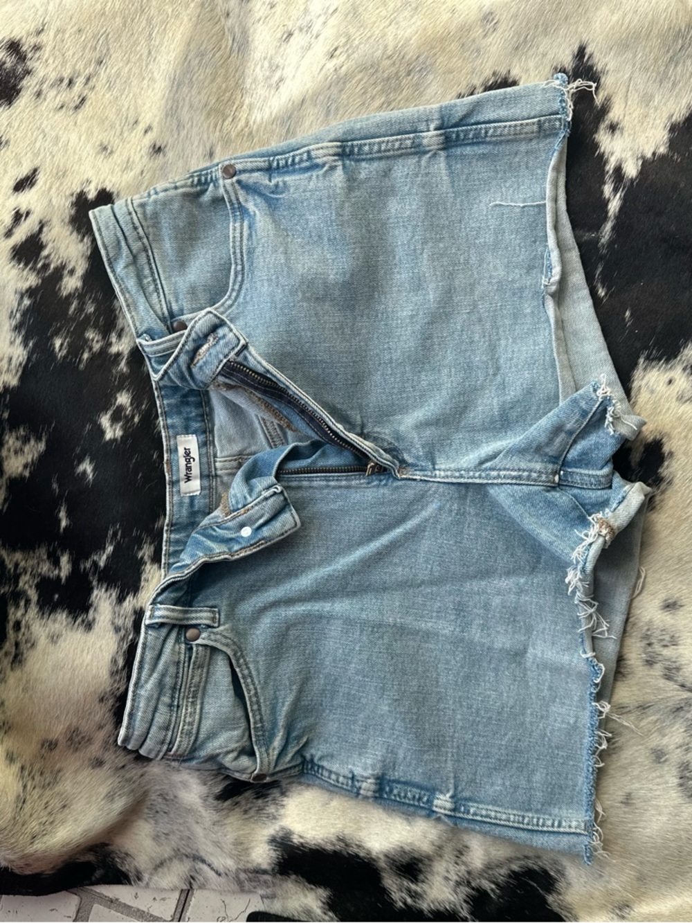 Wrangler Light Blue Distressed Denim Cutoff Shorts